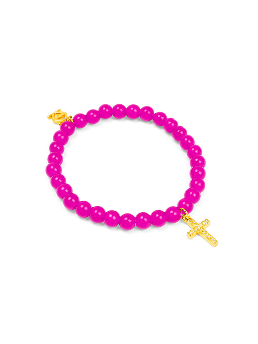 Cross Charm Glassbead bracelet
