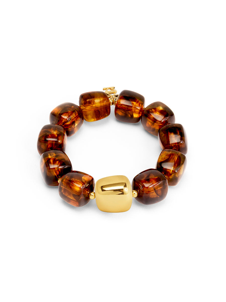 Tessa Puffy Square Beaded Stretch Bracelet