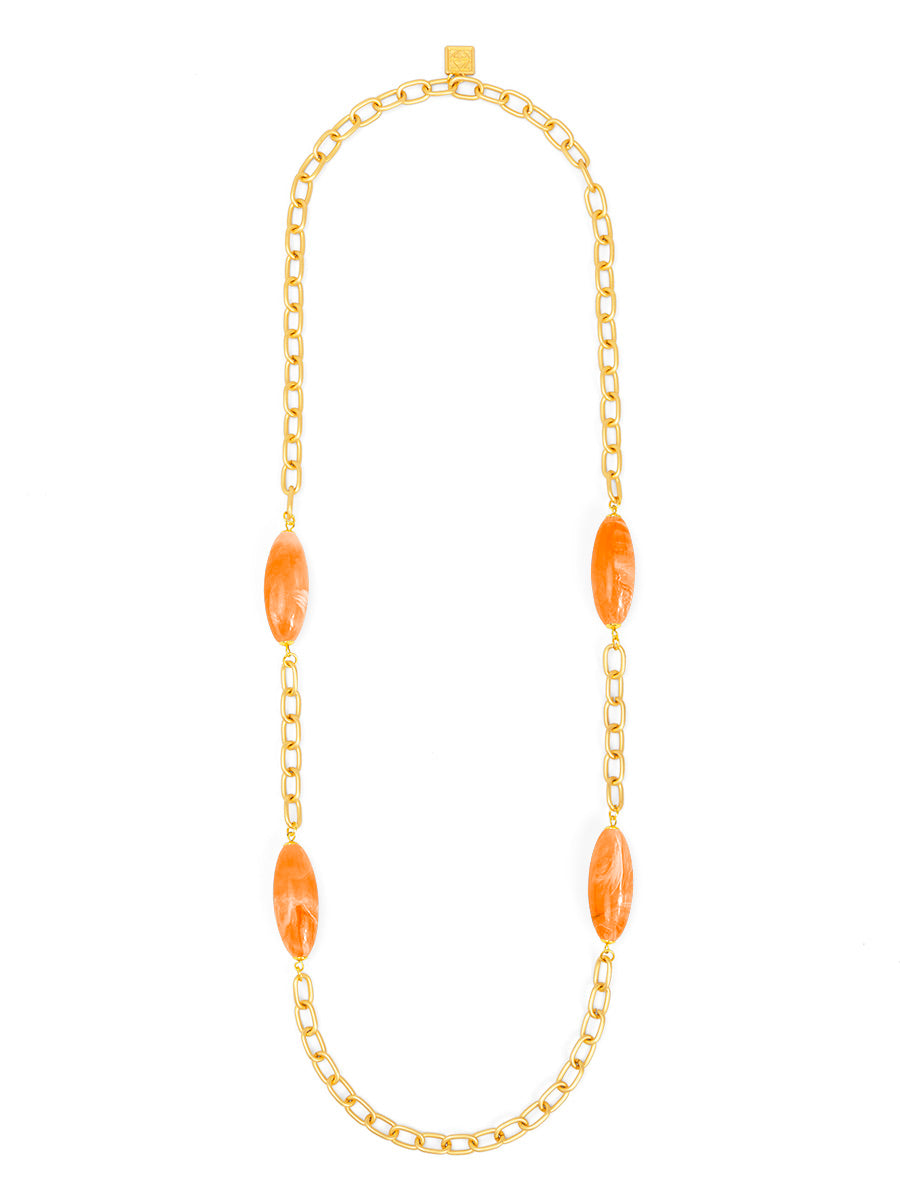 Glossy Resin Long Necklace