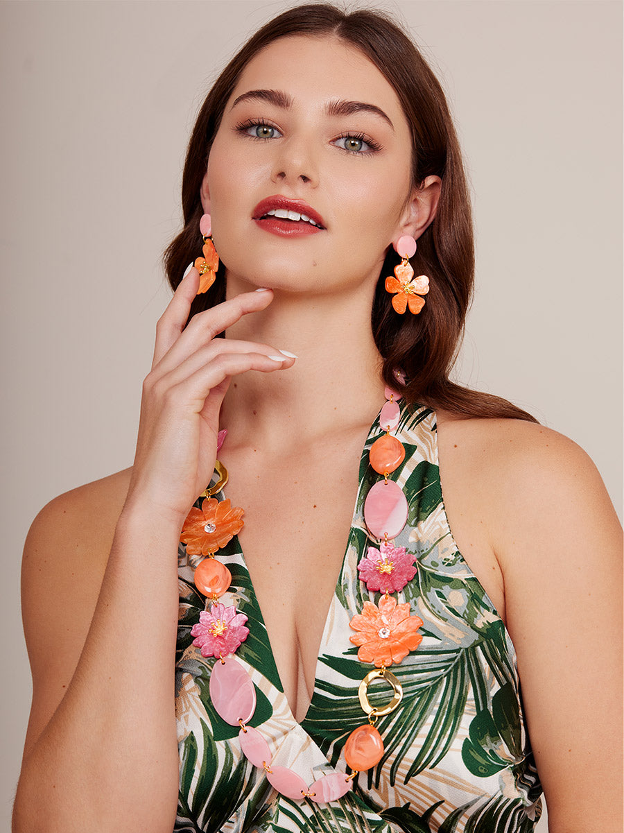 Blush Bloom Flower Drop Necklace