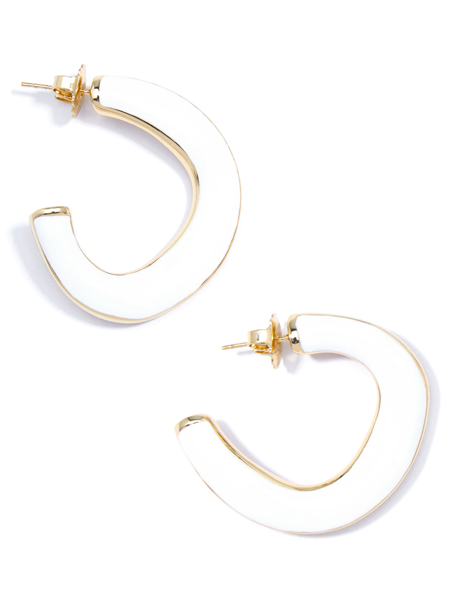 Picture This Enamel Hoop Earring