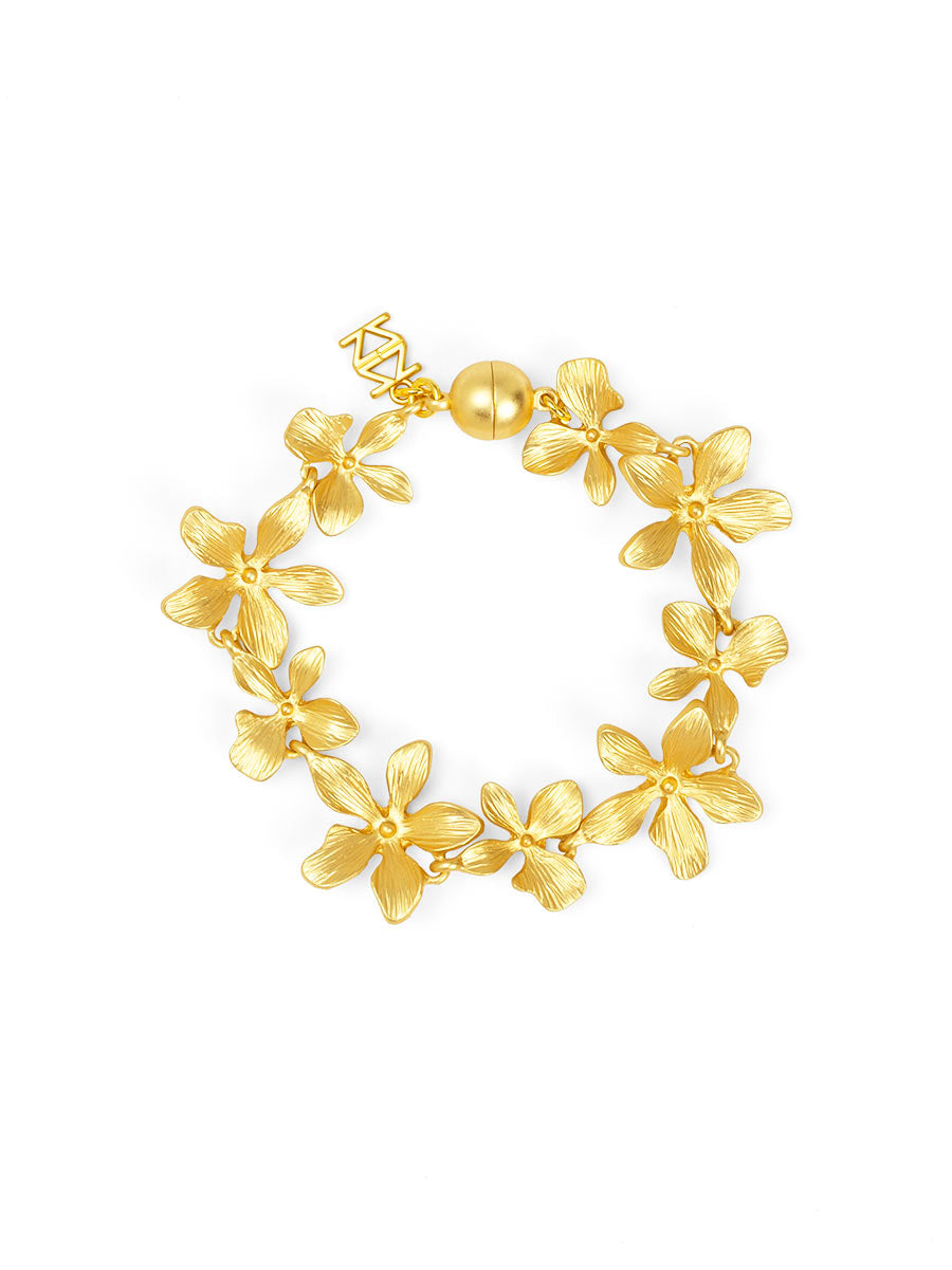 Marigold Matte Flower Magnet Bracelet