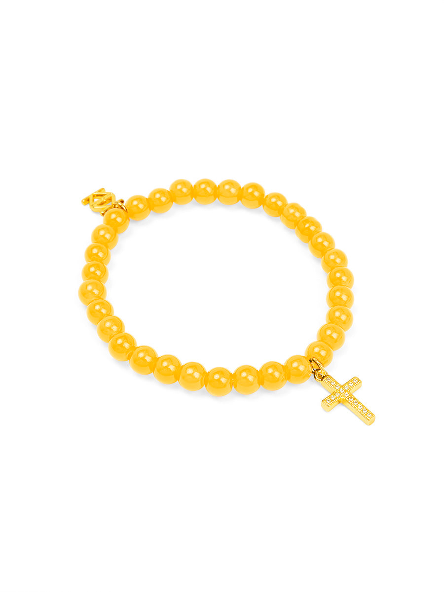Cross Charm Glassbead bracelet