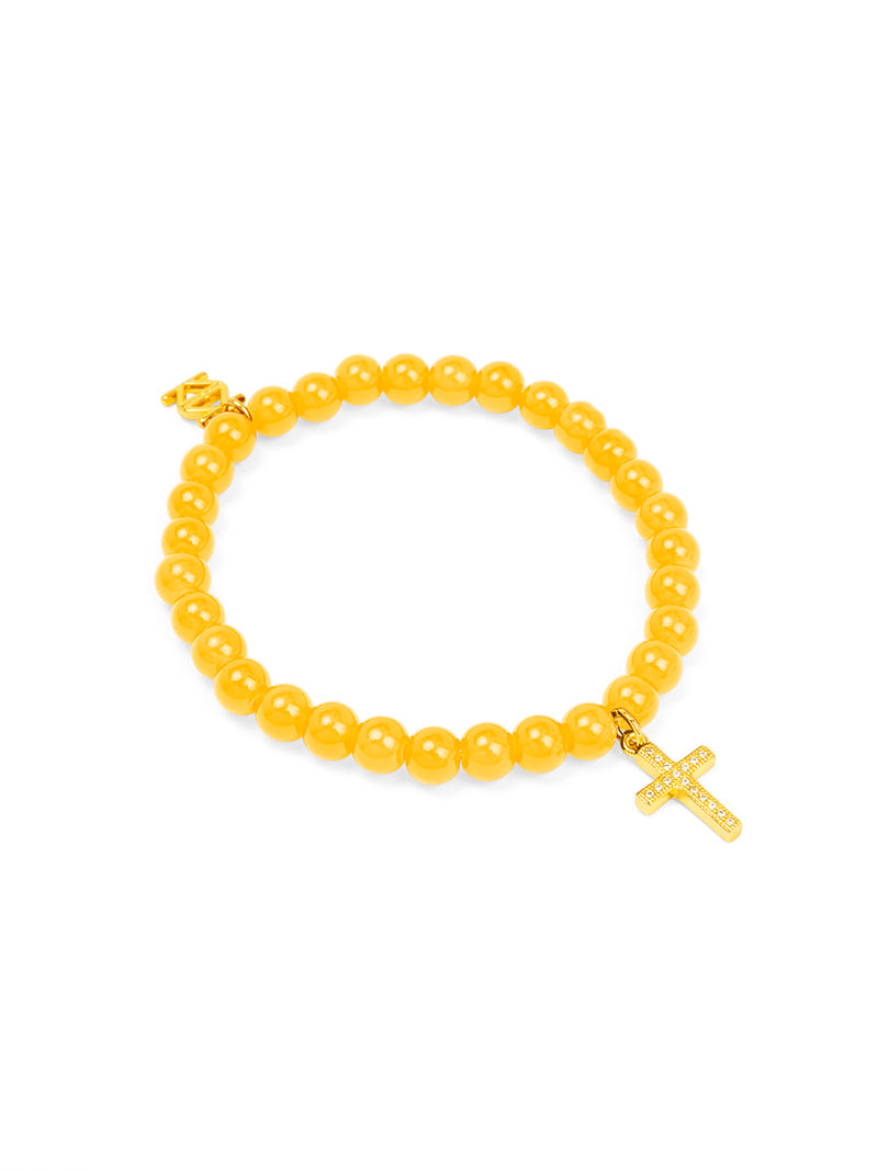 Cross Charm Glassbead bracelet