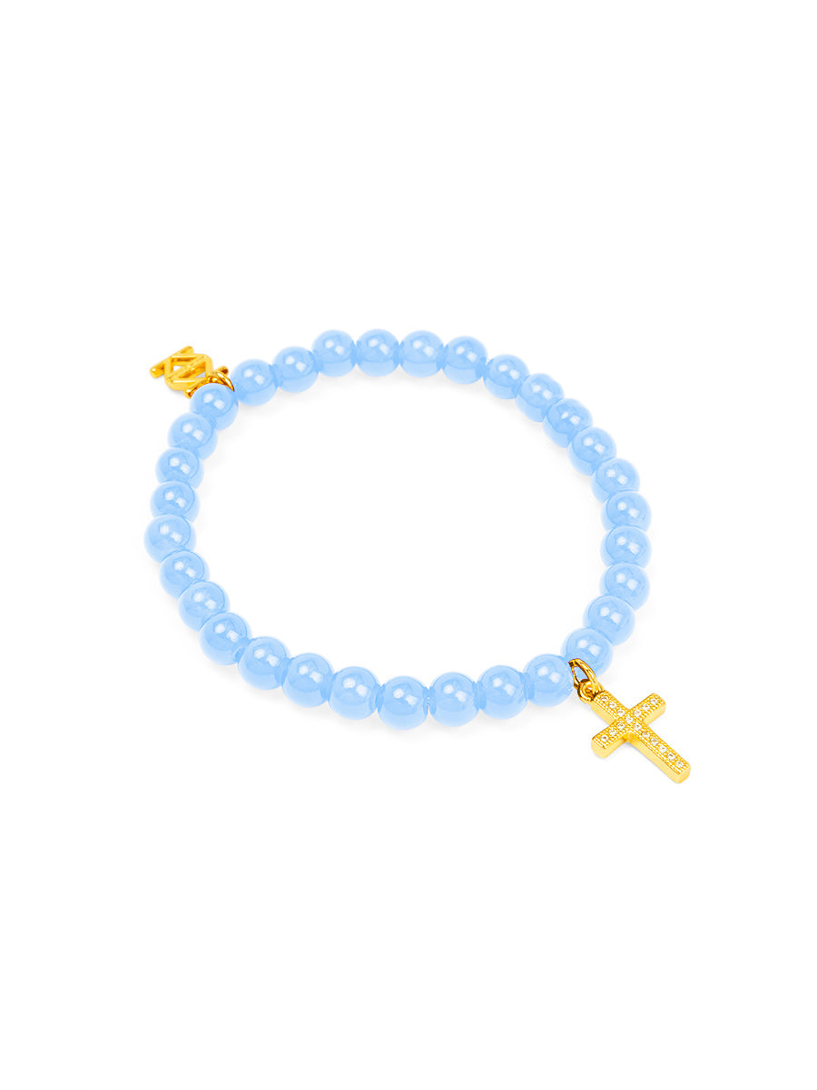 Cross Charm Glassbead bracelet