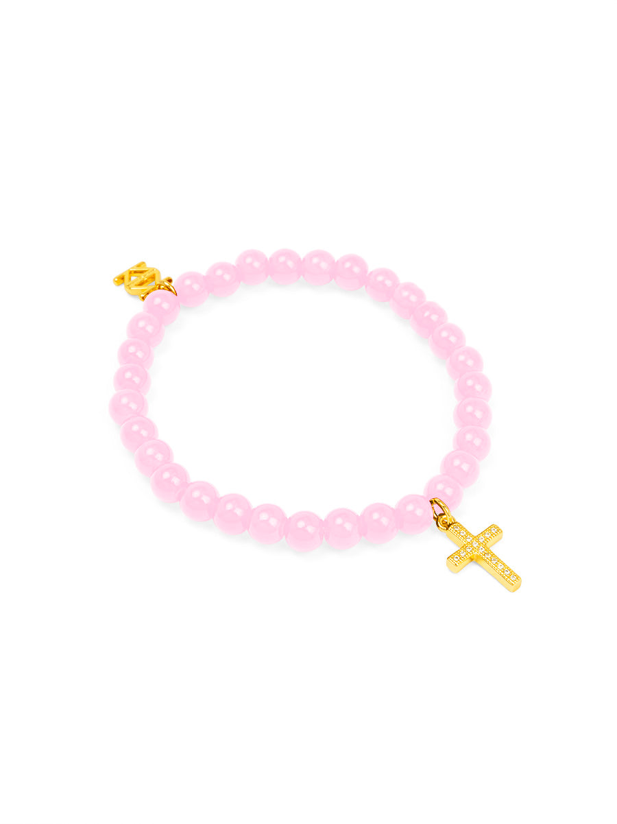 Cross Charm Glassbead bracelet