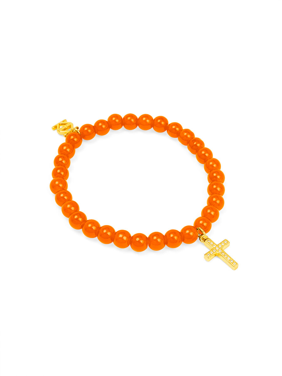 Cross Charm Glassbead bracelet