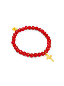 Cross Charm Glassbead bracelet