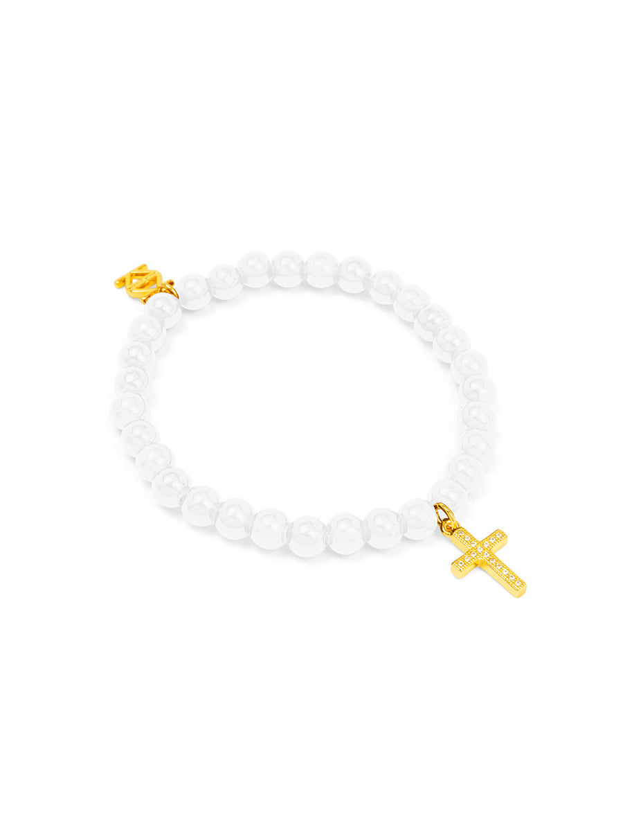 Cross Charm Glassbead bracelet