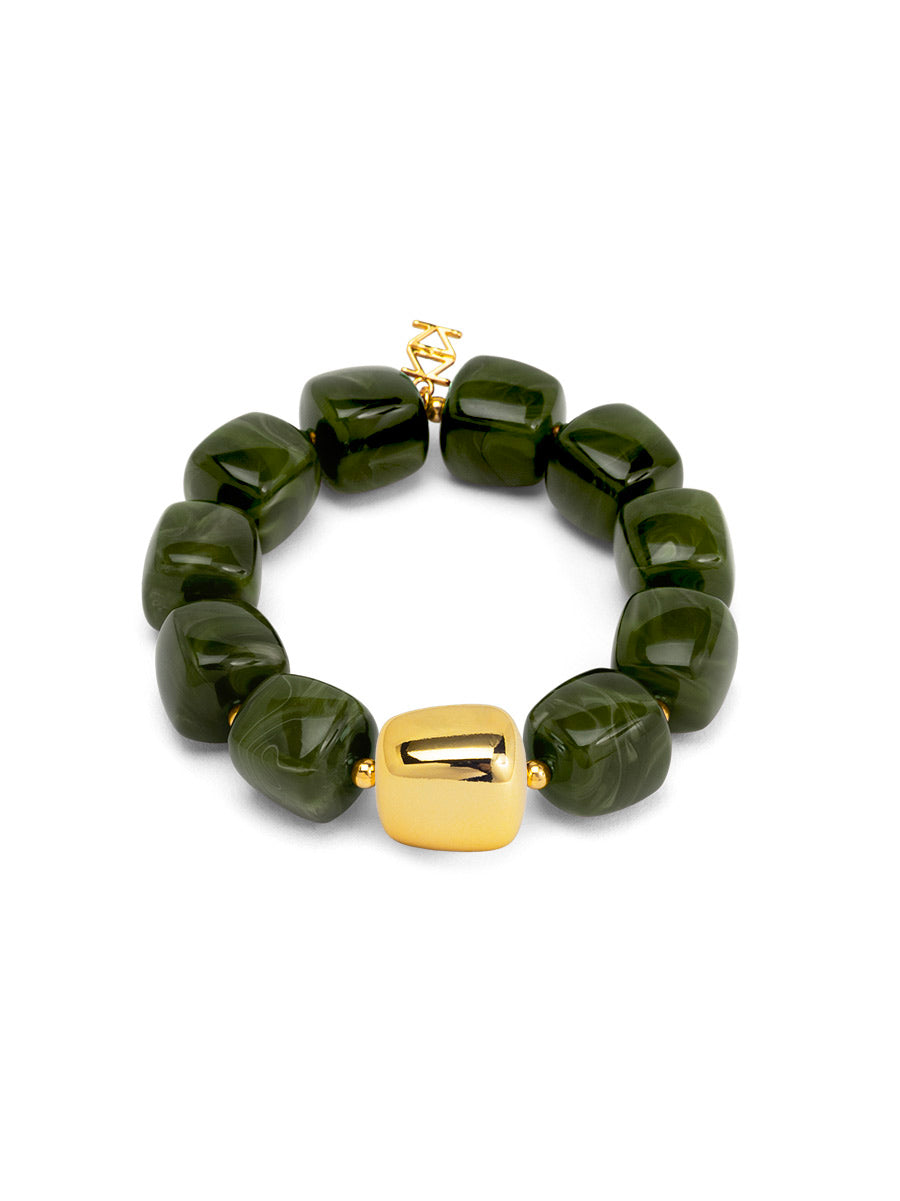 Tessa Puffy Square Beaded Stretch Bracelet