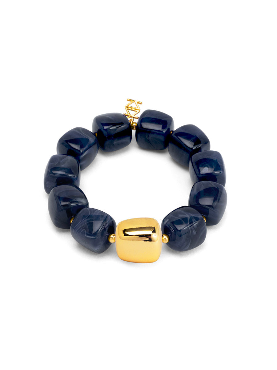 Tessa Puffy Square Beaded Stretch Bracelet