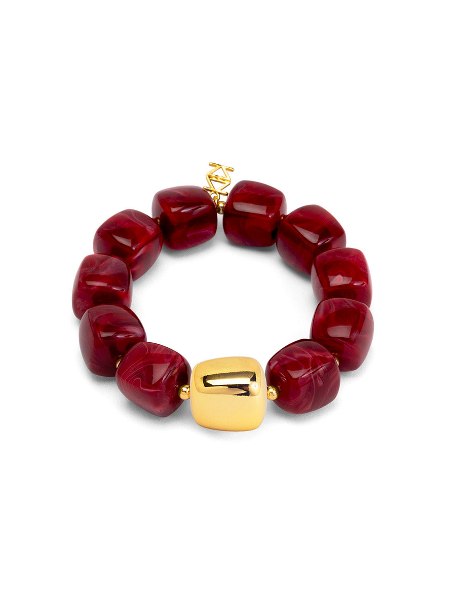 Tessa Puffy Square Beaded Stretch Bracelet