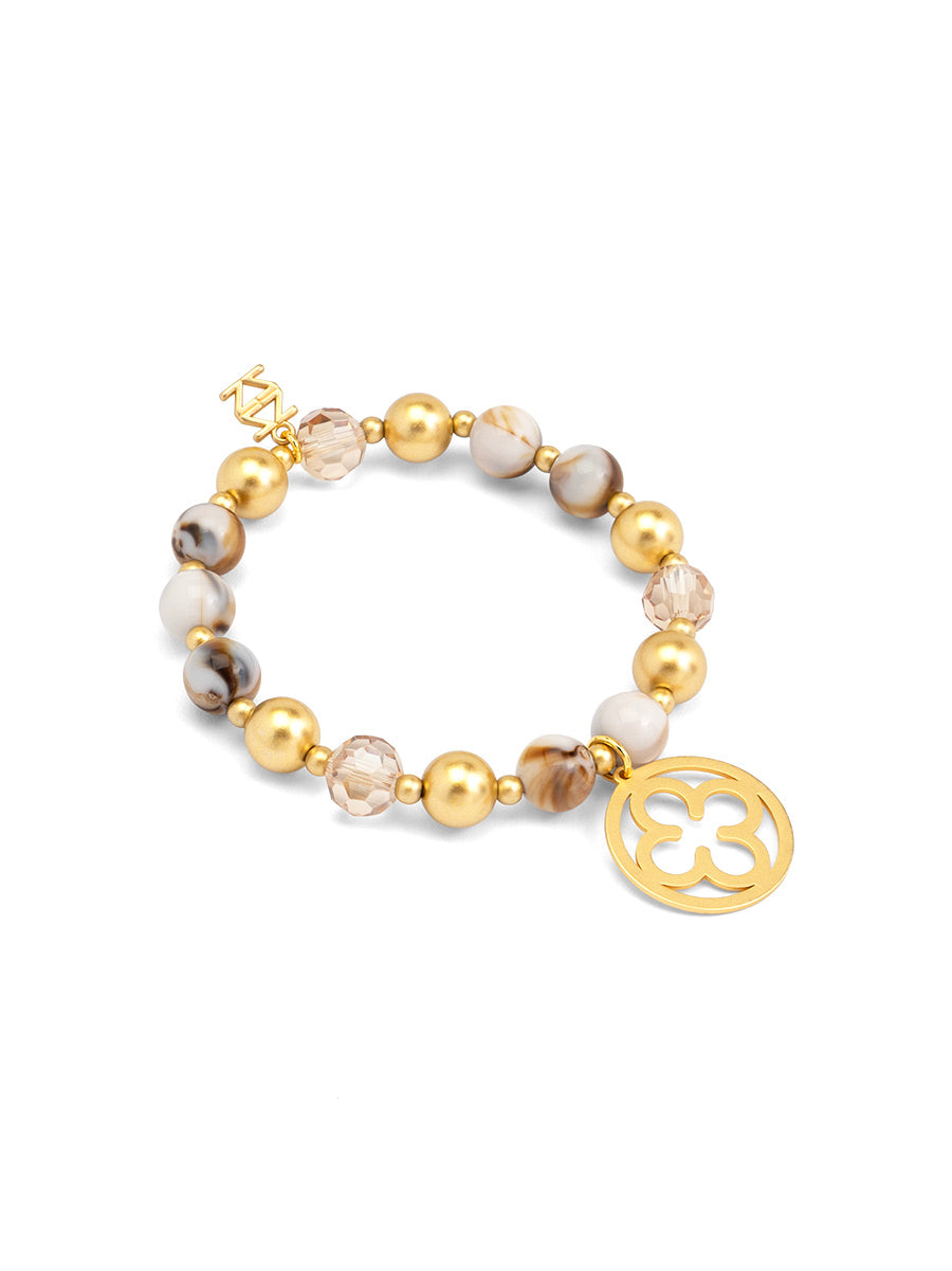 Florence Beaded Medallion Stretch Bracelet