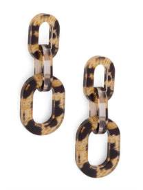 Resin Leopard Link Drop Earring