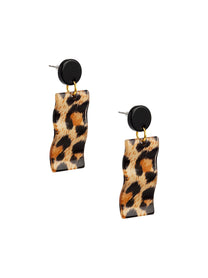 Mara Leopard Rectangle Earring