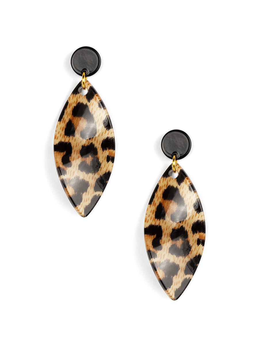Mara Leopard Leaf Earring