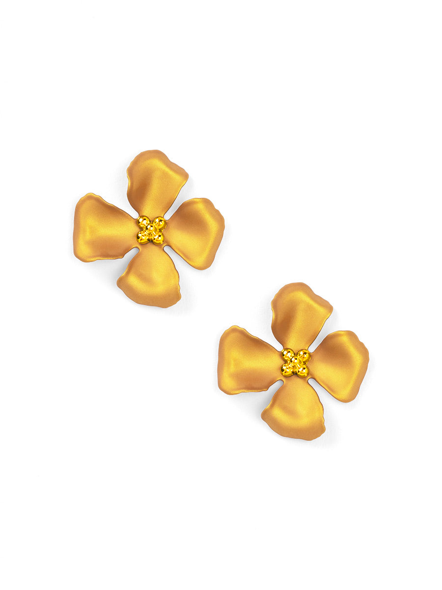 Elara Metallic Flower Stud Earring