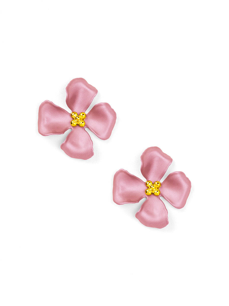 Elara Metallic Flower Stud Earring