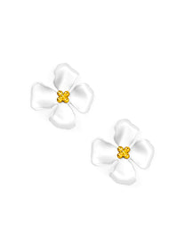 Elara Metallic Flower Stud Earring