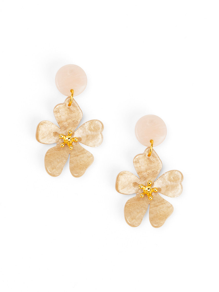 Blush Bloom Flower Drop Earring