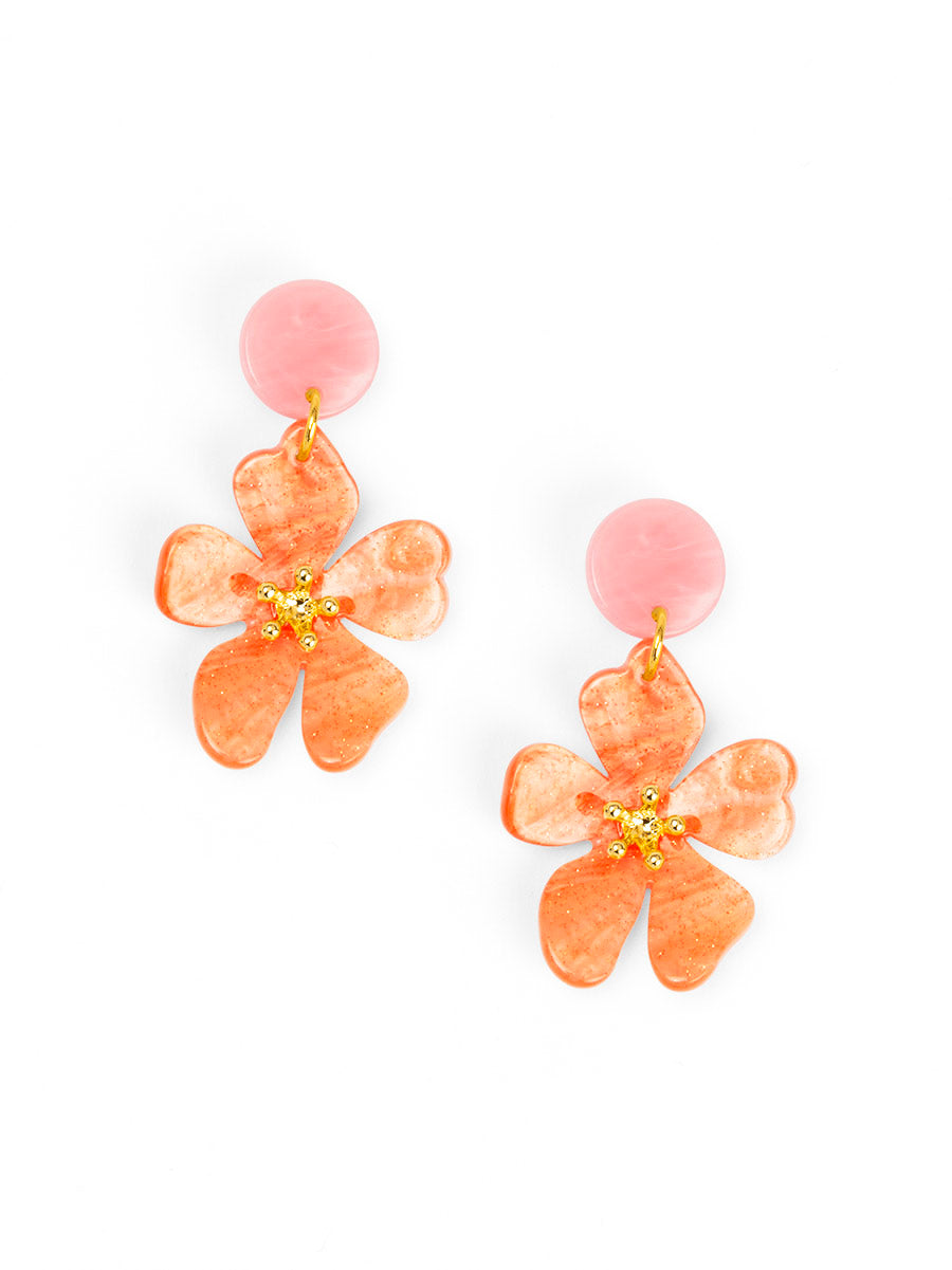 Blush Bloom Flower Drop Earring