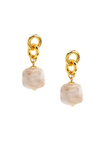 Tessa Puffy Square Resin Drop Earring
