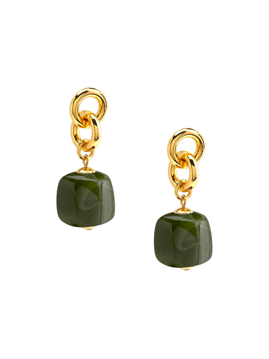 Tessa Puffy Square Resin Drop Earring