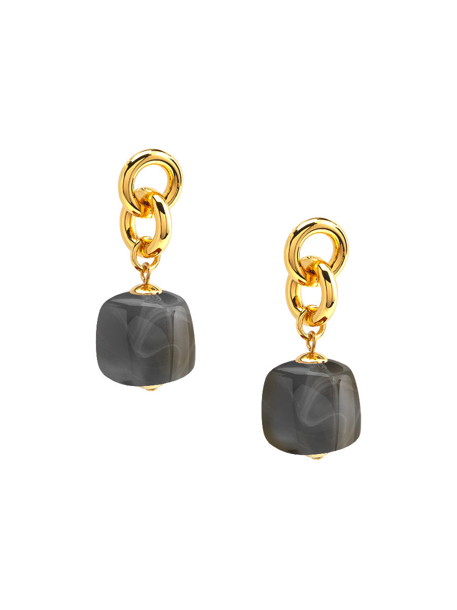 Tessa Puffy Square Resin Drop Earring