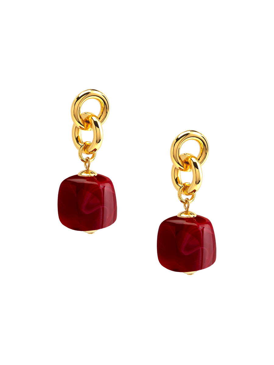 Tessa Puffy Square Resin Drop Earring