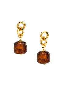 Tessa Puffy Square Resin Drop Earring