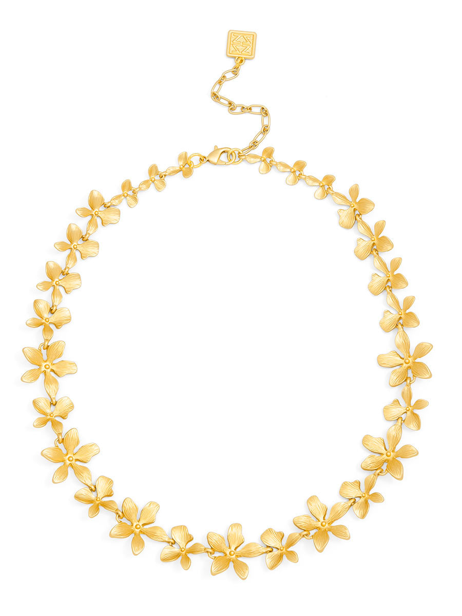 Marigold Matte Flower Collar Necklace