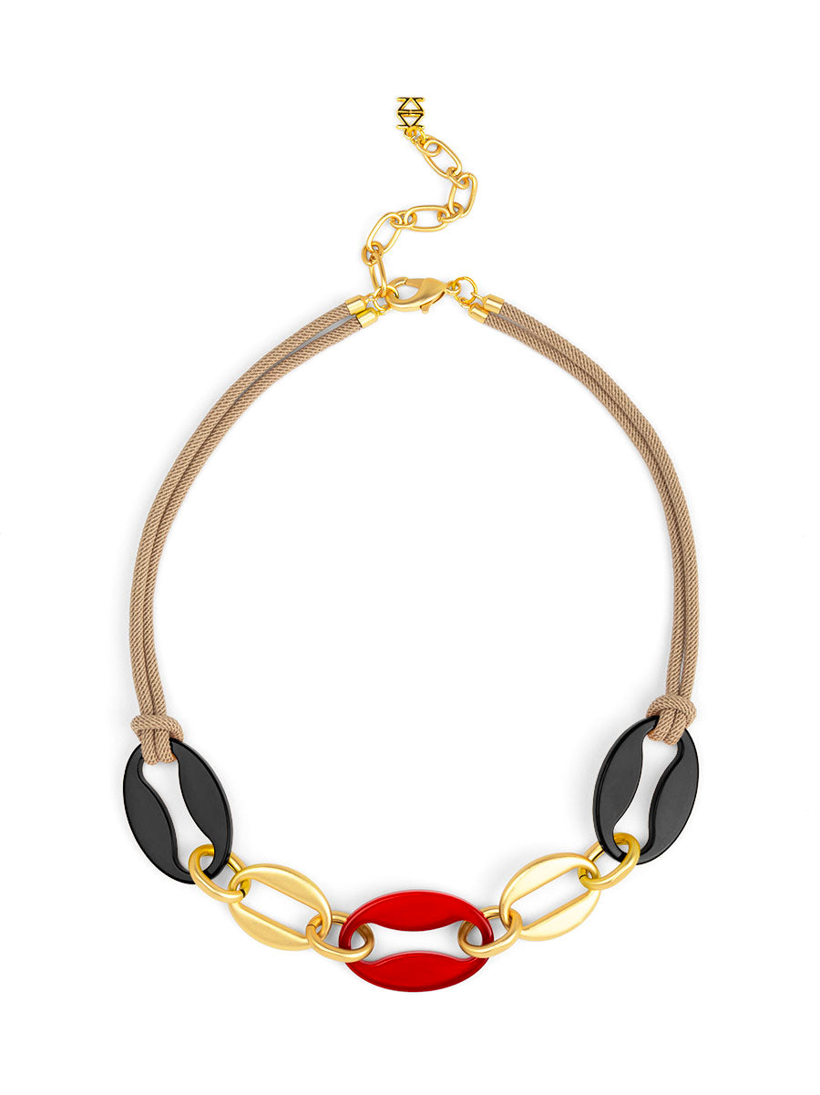 Della mixed link short necklace