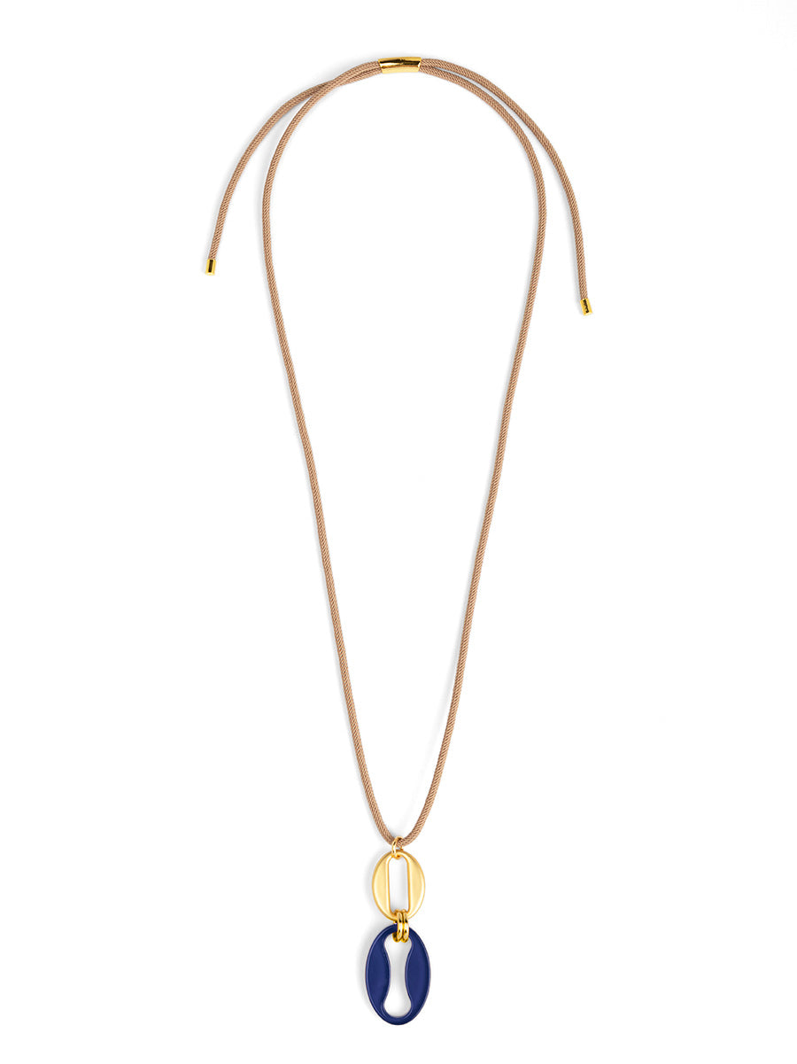 Della mixed link long necklace