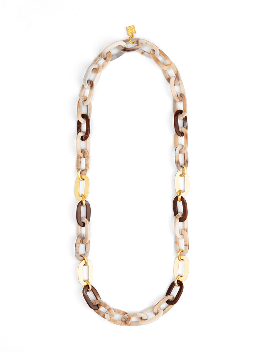 Isla Marbled Link Long Necklace