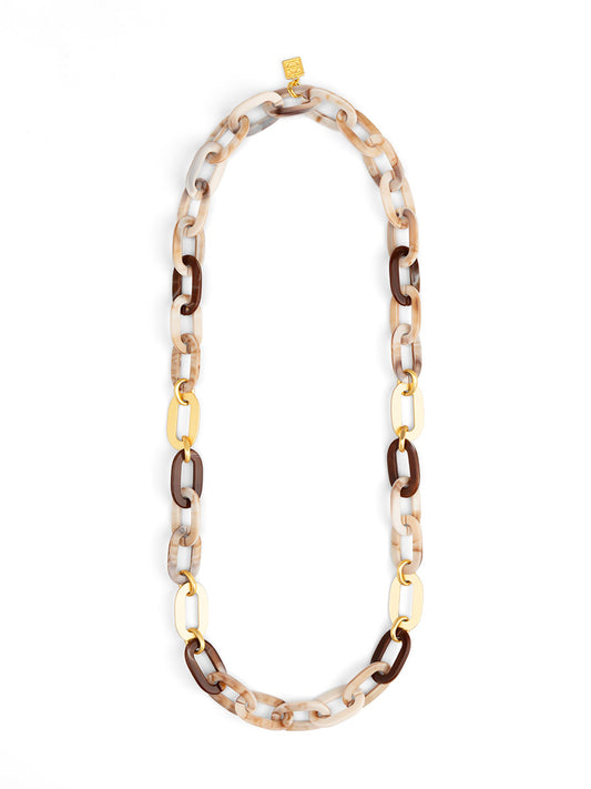 Isla Marbled Link Long Necklace