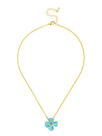 Elara Metallic Flower Pendant Necklace