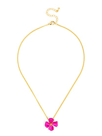 Elara Metallic Flower Pendant Necklace