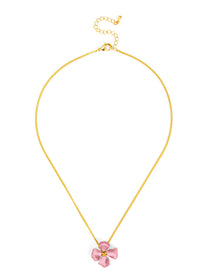 Elara Metallic Flower Pendant Necklace