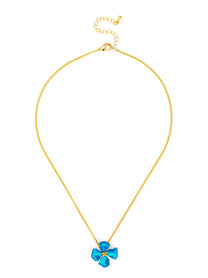 Elara Metallic Flower Pendant Necklace