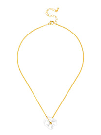 Elara Metallic Flower Pendant Necklace