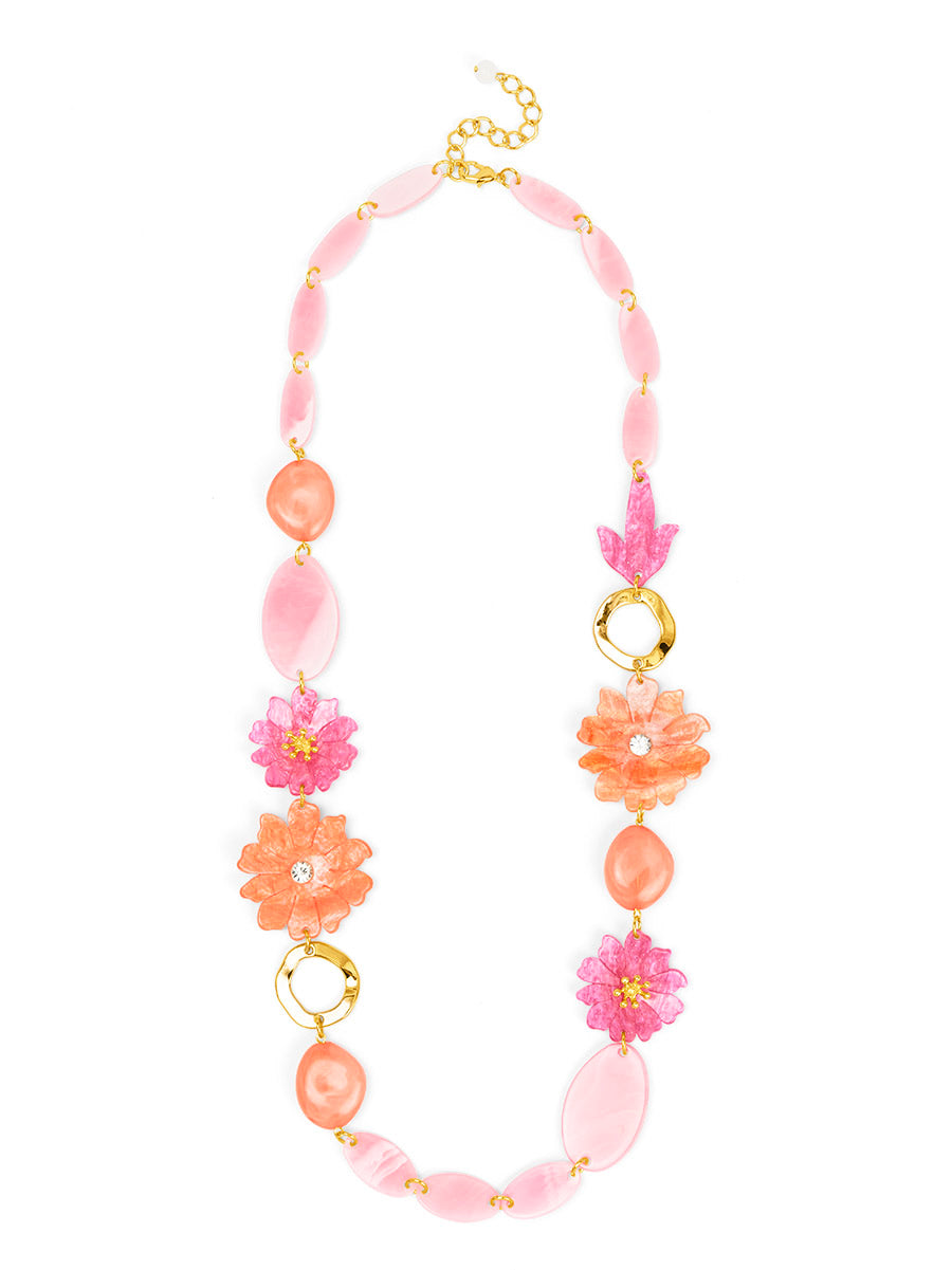 Blush Bloom Flower Drop Necklace
