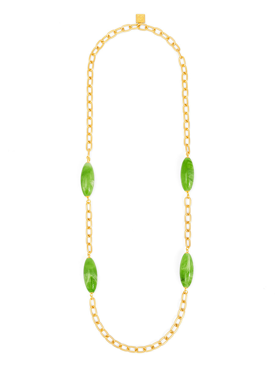 Glossy Resin Long Necklace