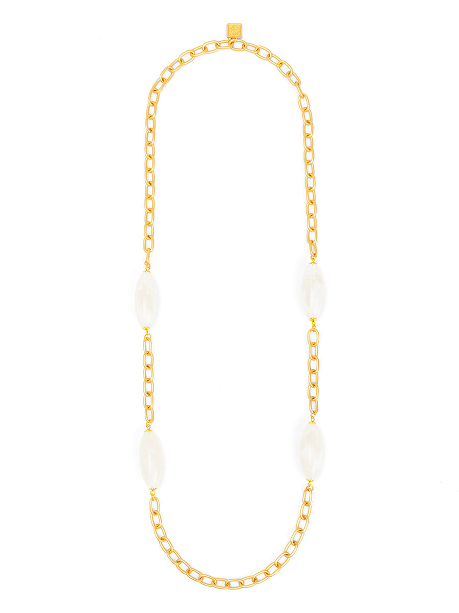 Glossy Resin Long Necklace