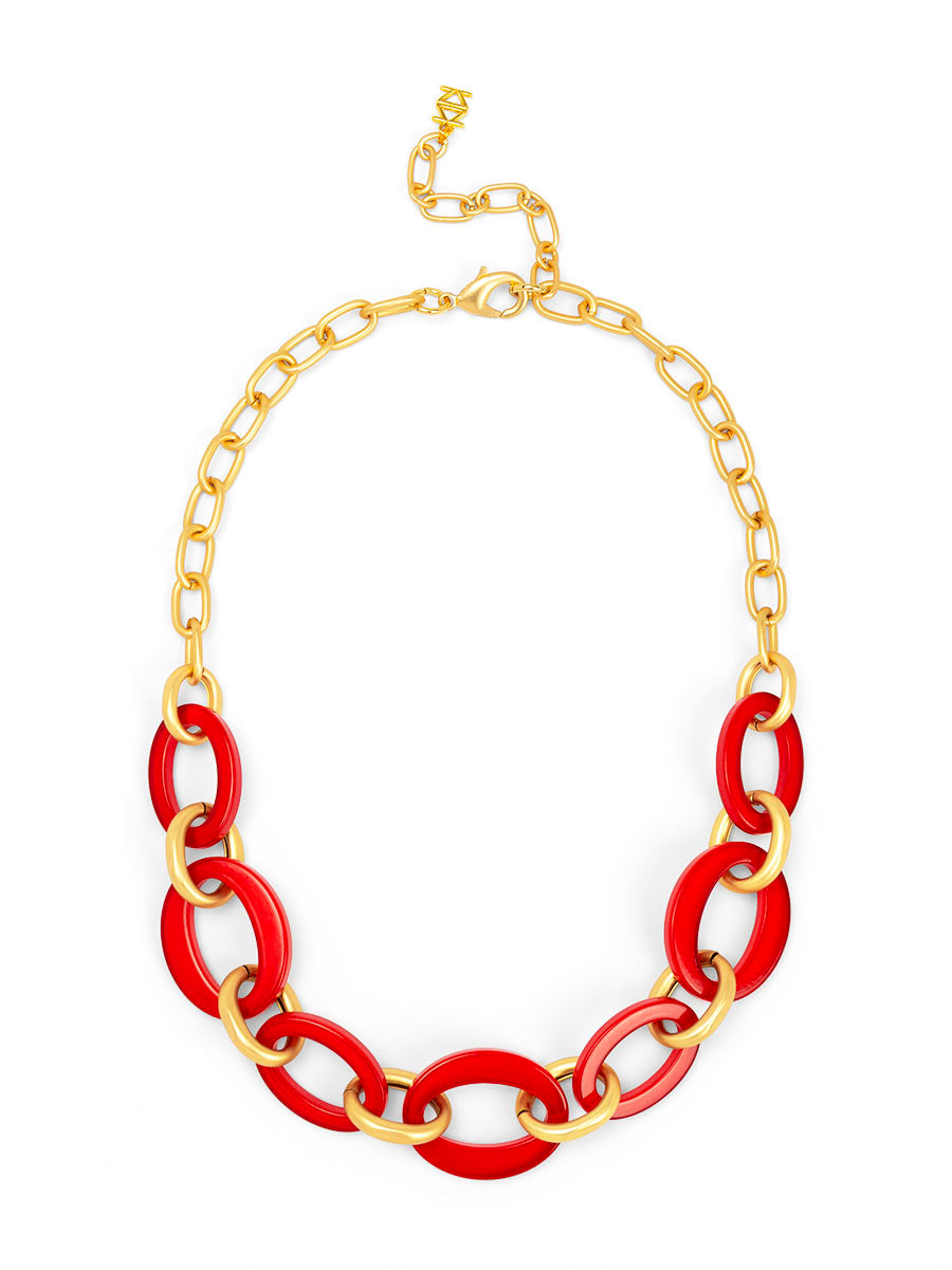 Della mixed link short necklace