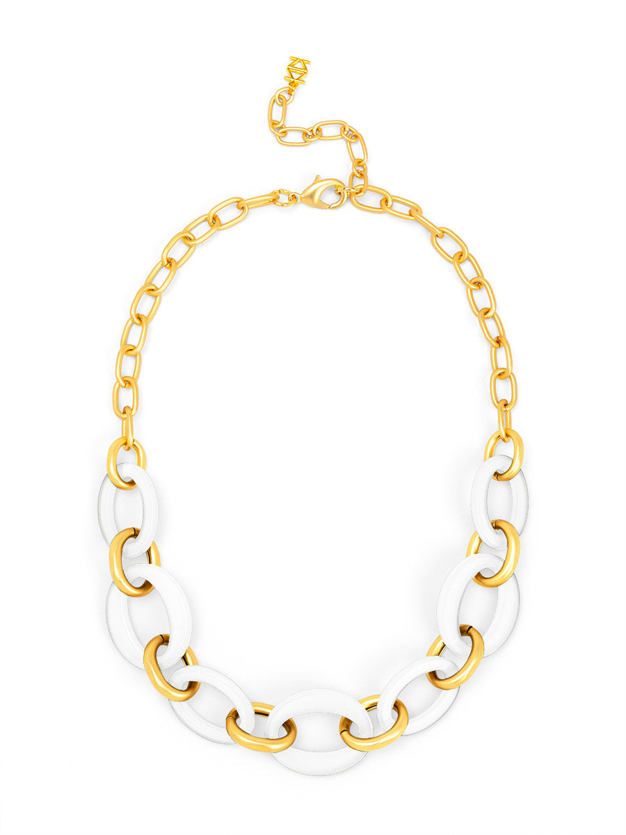 Della mixed link short necklace