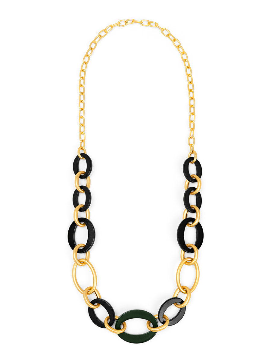 Della mixed link long necklace