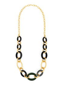 Della mixed link long necklace