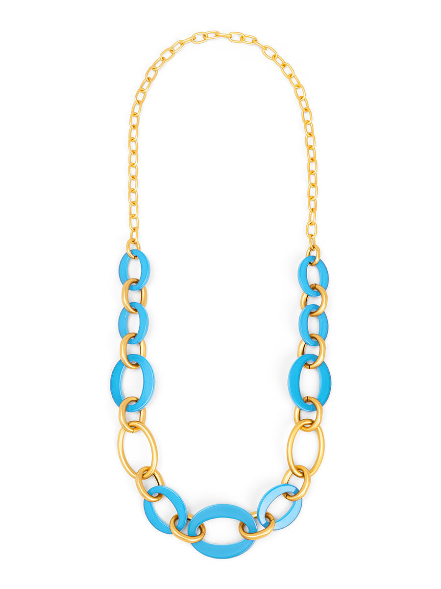 Della mixed link long necklace