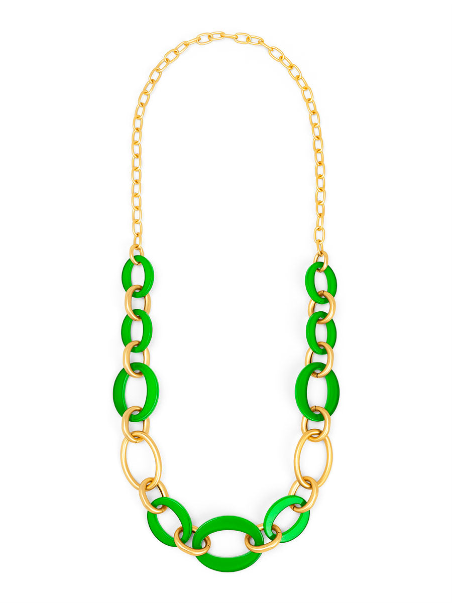 Della mixed link long necklace