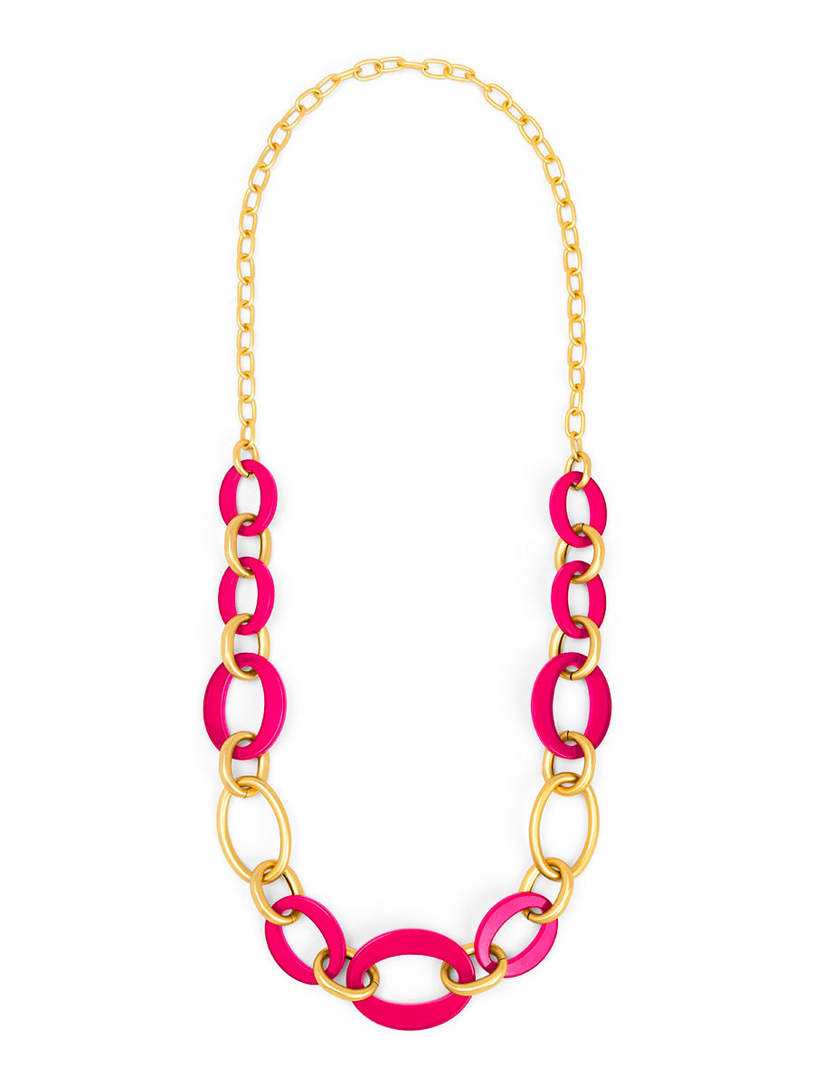 Della mixed link long necklace